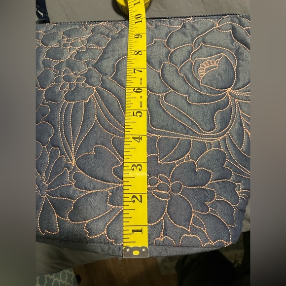 Vera Bradley Aloha Blooms Denim Quilt Bucket Crossbody Bag - Picture 8 of 10